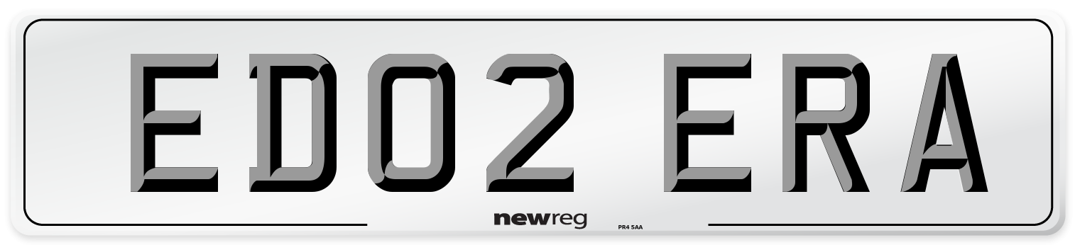 ED02 ERA Number Plate from New Reg
